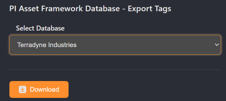 Export tags from PI Asset Framework